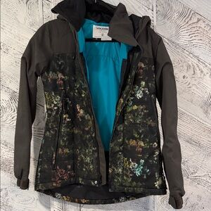 Special Edition Volcom Dark Floral Jacket with Blue Interior